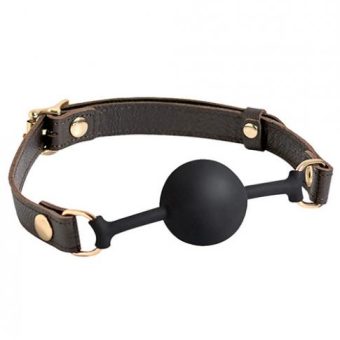 Spartacus Silicone Ball Gag - Brown Leather Strap 43mm Ball