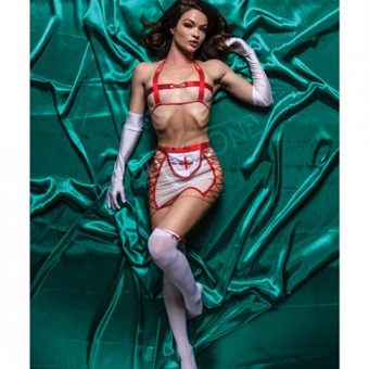 Role Play Naughty Nurse 5 Pc Set Red/white M/l