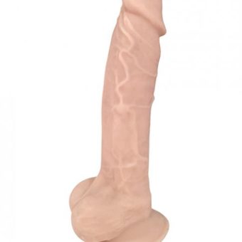 Fleshstixxx Silicone 7 inches Dildo with Balls Beige