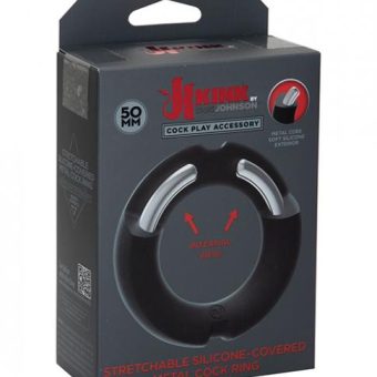 Kink Hybrid Silicone Covered Metal Cock Ring - 50 Mm Black