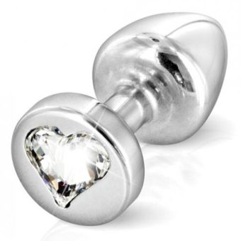 Diogol Anni R Heart T1 Crystal Silver Butt Plug