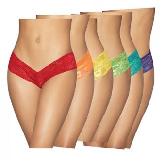 6 Pc Low Rise Neon Pride Panty Pack Asst. Colors O/s