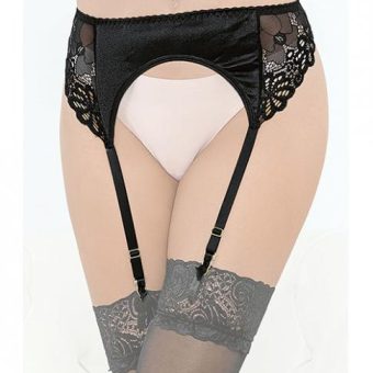 Satin & Lace Garterbelt Black Sm