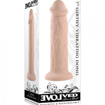 Evolved 7" Girthy Vibrating Dong - Light