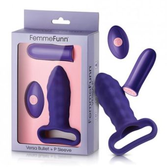 Femme Funn Versa Bullet W/plug Sleeve - Dark Purple