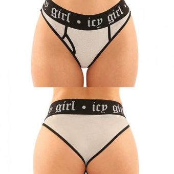 Vibes Buddy Pack Icy Girl Metallic Boy Brief & Lace Thong Black L/xl
