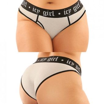Vibes Buddy Pack Icy Girl Metallic Boy Brief & Lace Thong Black Qn
