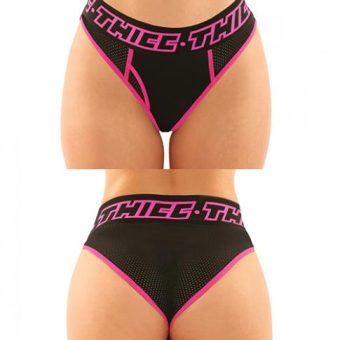 Vibes Buddy Pack Thicc Athletic Mesh Boy Brief & Lace Thong Black/pnk L/xl