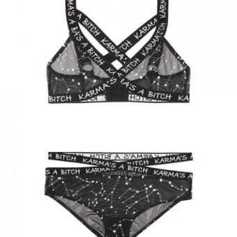 Vibes Karma's A Bitch Bralette & Cutout Panty Black L/XL