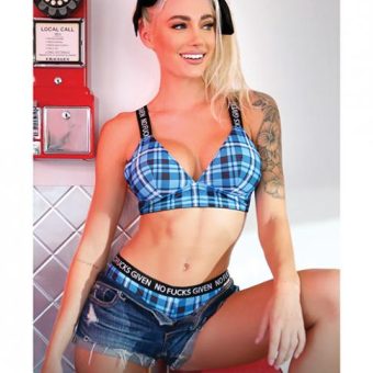 Vibes No Fucks Given Bralette & Cheeky Panty Monday Blue S/m
