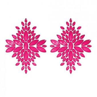 Fantasy Uv Reactive Jeweled Pasties - Neon Pink O/s