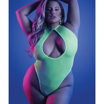 Glow Nocturnal Halter Teddy Neon Chartreuse Qn
