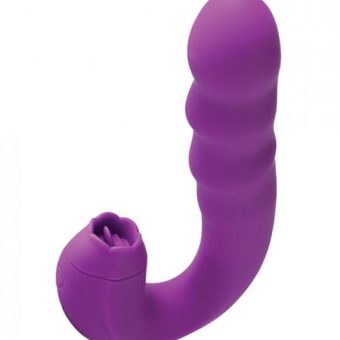 Lilian G-spot Vibrator W/rotating Head & Vibrating Tongue - Purple