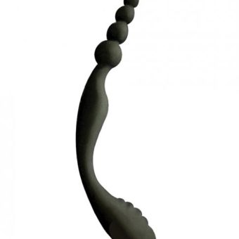 S Double Header Double Ended Silicone Anal Beads Black