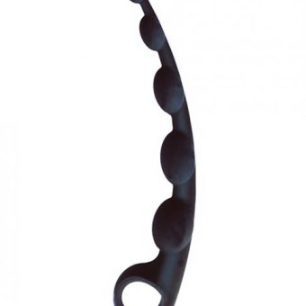 S-Curved Silicone Anal Beads Black