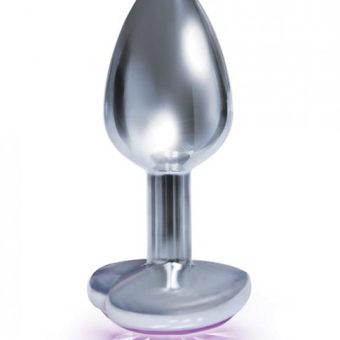 The Silver Starter Bejeweled Heart Stainless Steel Plug Violet