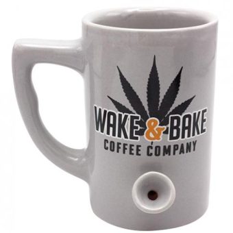 Wake & Bake Coffee Mug Holds 10 ounces Gray