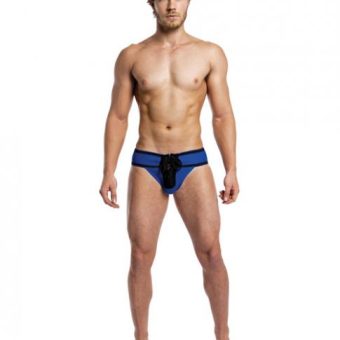Footballer Lace Up Jock Strap Royal Black XL
