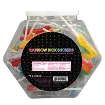 Rainbow Dick Suckers - Asst. Colors/flavors Bowl Of 72