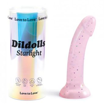 Love To Love Curved Suction Cup Dildolls Starlight - Pink