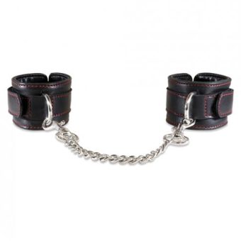Sultra Lambskin Handcuffs With 5.5 inches Chain Black
