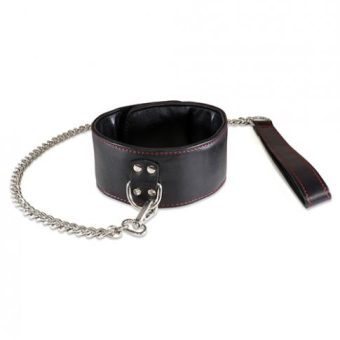 Sultra Lambskin 2.5 inches Collar With 24 inches Chain Black
