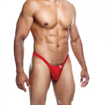 Male Basics Y Buns Thong Red Lg