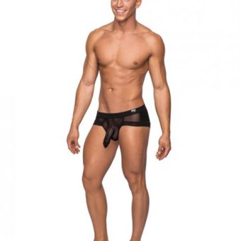 Hoser Stretch Mesh Micro Mini Shorts Black Medium