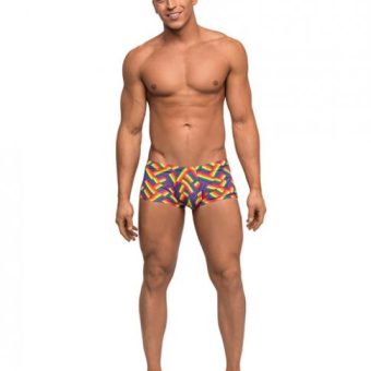 Pride Fest Contoured Pouch Mini Shorts Rainbow Sm