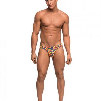 Pride Fest Contoured Pouch Bong Thong Rainbow S/M