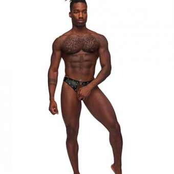 Fetish Cyclops Nylon Spandex Pouchless Jock Strap Black S/m