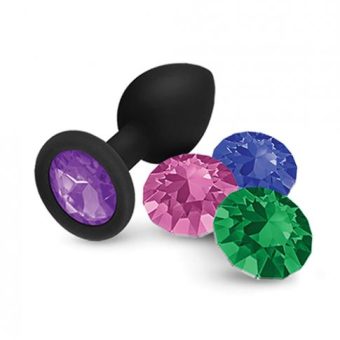 Nobu Fetish Small Silicone Plug W/jewels - Black