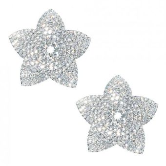 Neva Nude Burstin Blooms Crystal Jewel Reusable Silicone Nipple Pasties - Clear O/s
