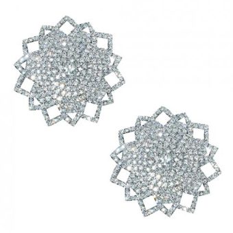 Neva Nude Ice Crystal Jewel Reusuable Silicone Nipple Pasties - Clear O/s