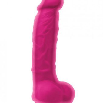 Colours Dual Density 5 inches Dong, Balls & Suction Cup Pink