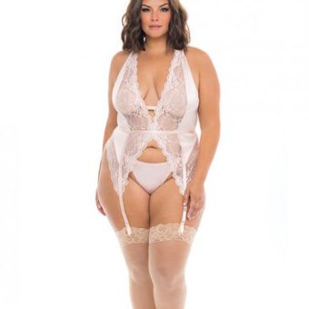 Noah Soft Cup Merrywidow W/garter Straps & G-string Peach Whip 3x/4x