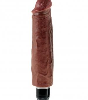 King Cock 7 inches Vibrating Stiffy Brown