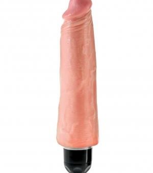 King Cock 8 inches Vibrating Stiffy Beige