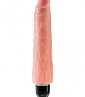 King Cock 9 inches Realistic Vibrating Stiffy Beige