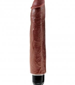 King Cock 10 inches Vibrating Stiffy Brown