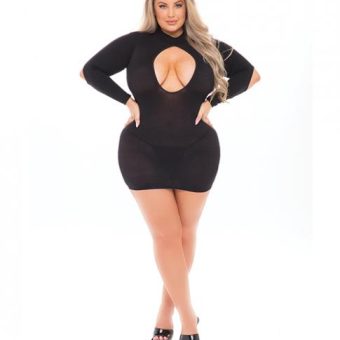 Pink Lipstick Devilish Backless Dress Black Qn