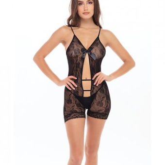 Rene Rofe After Party Bodysuit Black O/s