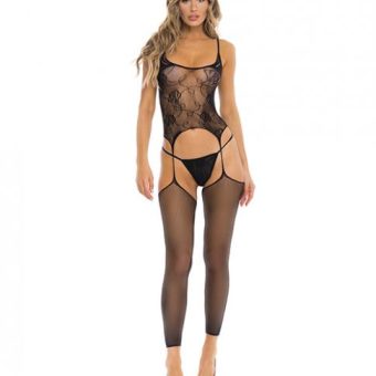 Rene Rofe On All Night Bodystocking W/g-string Black O/s