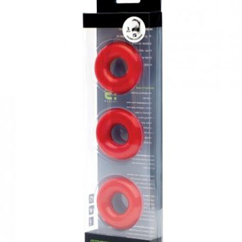 Sport Fucker Chubby Cockring Pack Of 3 - Red