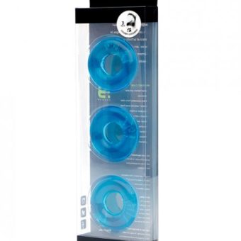 Sport Fucker Chubby Cockring Pack Of 3 - Ice Blue