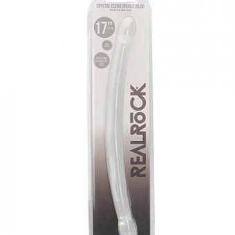 Shots Realrock Crystal Clear 17" Double Dildo  - Transparent