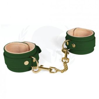 Spartacus Pu Wrist Cuffs W/plush Lining - Green