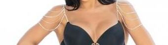 Removable Rhinestone & Chain Shoulder Straps Silver O/S