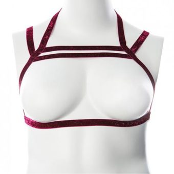 Gender Fluid Sugar Coated Harness - S-l Raspberry Glitter