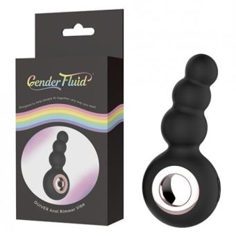 Gender Fluid Quiver Anal Ring Bead Vibe - Black